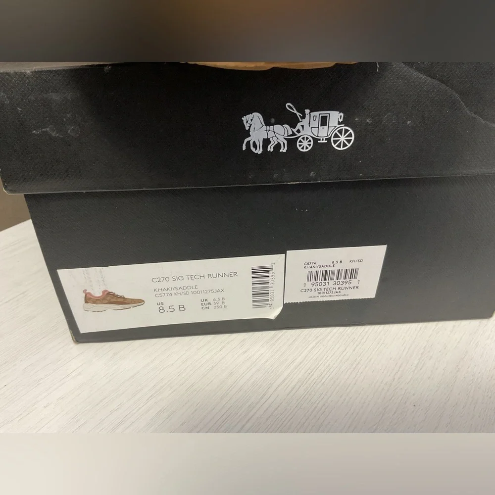 Coach Women's Tan and Pink Sneakers